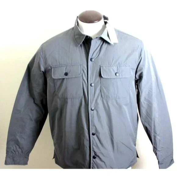 OOBE Brand Men's Snap Front Deck Shirt Jacket Ash Grey Black NWT - Picture 1 of 7